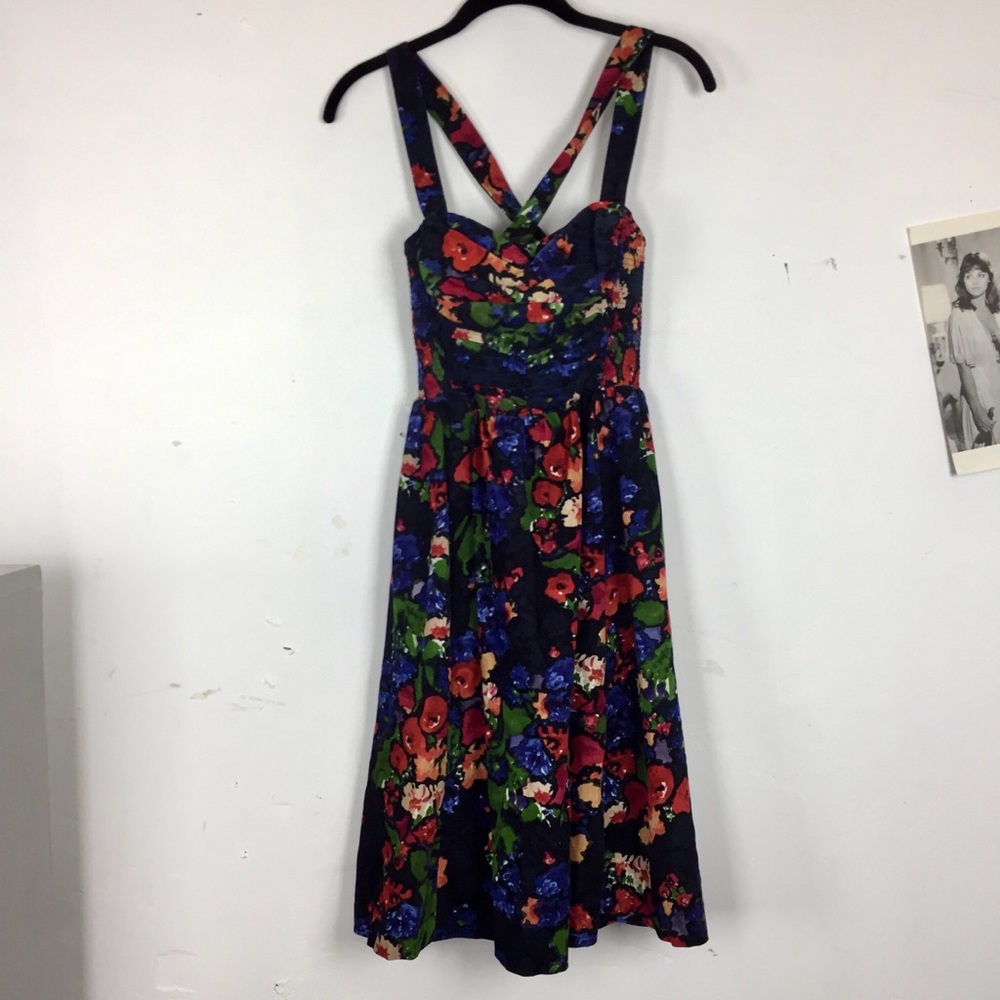 HD IN PARIS  Anthropology floral corduroy dress